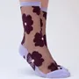 Cadeaux - Murano Violette 39-41 : chaussettes transparentes à fleurs - ATELIER ST EUSTACHE