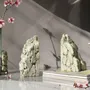 Sculptures, statuettes and miniatures - Catharsis Bookends – Set of Two Stone Sculptures, Sage Green - COKI