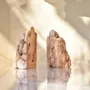 Sculptures, statuettes and miniatures - Catharsis Bookends – Set of Two Stone Sculptures, Dusty Coral - COKI