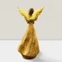 Nativity scenes and santons - Christmas Angel Figurine – Violin Design – Rustic Carved Look - BLUE STAR B.V.