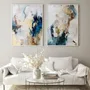 Tableaux - Série de peintures abstraites faites à la main en bleu et or « Flow » - MATISS ART STUDIO