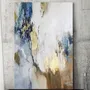 Tableaux - Série de peintures abstraites faites à la main en bleu et or « Flow » - MATISS ART STUDIO