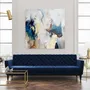 Paintings - Abstract handmade original series of paintings in blue gold "Sobriety" - MATISS ART STUDIO