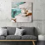 Paintings - Abstract handmade original series of paintings in blue gold "Sobriety" - MATISS ART STUDIO