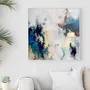 Paintings - Abstract handmade original series of paintings in blue gold "Sobriety" - MATISS ART STUDIO