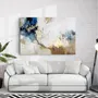Paintings - Series of handmade abstract paintings in blue gold "Avalacnhe" - MATISS ART STUDIO