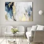 Paintings - Series of handmade abstract paintings in blue gold "Avalacnhe" - MATISS ART STUDIO