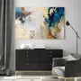 Paintings - Series of handmade abstract paintings in blue gold "Avalacnhe" - MATISS ART STUDIO