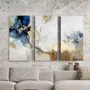 Paintings - Series of handmade abstract paintings in blue gold "Avalacnhe" - MATISS ART STUDIO
