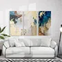 Paintings - Series of handmade abstract paintings in blue gold "Avalacnhe" - MATISS ART STUDIO