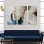 Paintings - Series of handmade abstract paintings in blue gold "Avalacnhe" - MATISS ART STUDIO