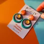 Jewelry - CALI earrings (Cabochon collection) - UN CHAT QU'A SA PUCE