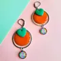 Apparel - POPAYAN earrings (cabochon collection) - UN CHAT QU'A SA PUCE