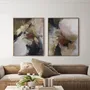 Paintings - Handmade abstract paintings series in gray brown « Rime » - MATISS ART STUDIO
