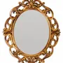 Mirrors - Antique Gold Ornate Baroque Oval Wall Mirror - MCGOWAN RUTHERFORD LTD