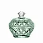 Crystal ware - Malachit crystal set sugar bowl - creamer and tray - 3 pieces - PEKALLA CRISTAL GLASS