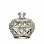 Crystal ware - Mokka crystal set sugar bowl - creamer and tray - 3 pieces - PEKALLA CRISTAL GLASS