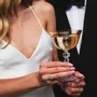 Glass - Kalatina Crystal Wedding Champagne Glasses with Sunset Engraving - 6 Pieces 180 ml - PEKALLA CRISTAL GLASS