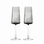 Cristallerie - Vida Verres à champagne colorés Prosecco Gris avec gravure - 2 pièces 240 ml - PEKALLA CRISTAL GLASS