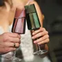 Verres - Vida Verres à champagne colorés Prosecco avec gravure - 2 pièces 240 ml - PEKALLA CRISTAL GLASS