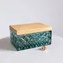 Cristallerie - Boîte à bijoux en cristal avec un couvercle en bois Malachit - PEKALLA CRISTAL GLASS