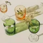 Glass - Kalatina Olive Crystal Wine Glasses - 6 Pieces 170ml - PEKALLA CRISTAL GLASS