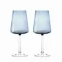 Glass - Vida Mist Colored Wine Glasses with Engraving - 2 Pieces 400 ml - PEKALLA CRISTAL GLASS