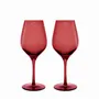 Glass - Vispera Rosal colored wine glasses with serce engraving - 2 pieces 480 ml - PEKALLA CRISTAL GLASS