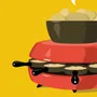 Affiches - Affiche encadrée La Raclette : Jaune - COSYNÉVÉ - MOUNTAIN POSTERS