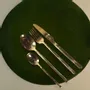 Cutlery set - The Ambrosia 24-Piece Gold Plated Flatware Set in a Crystal Holder - ARCAICO