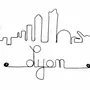 Other wall decoration - Wire Wall Decoration\" Lyon Line\ "” - to be pinned - BIJOUX DE MUR