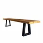 Benches - Bench With Iron Legs - Natural - 280 - BAZAR BIZAR LIVING