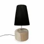 Lampes de table - La lampe de table en bois de teck Raffia, noir naturel - BAZAR BIZAR LIVING