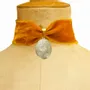 Bijoux - Choker Velours de soie orange - Locket - FASCINATO