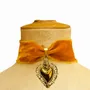 Bijoux - Choker Velours de soie orange - Roméo XL - FASCINATO