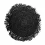 Coussins - Housse de coussin ronde The Raffia, noire, 60x60 - BAZAR BIZAR LIVING