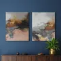 Office design and planning - « Flight » Series of handmade textured abstract paintings - MATISS ART STUDIO