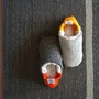 Chaussettes - JAPAN MADE Reversible room shoes / Hopping Nep Tweed × Sheep Boa - MERIPPA