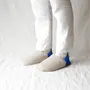 Chaussettes - JAPAN MADE Reversible room shoes / Hopping Nep Tweed × Sheep Boa - MERIPPA
