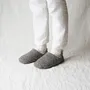 Chaussettes - JAPAN MADE Reversible room shoes / Hopping Nep Tweed × Sheep Boa - MERIPPA