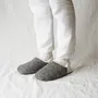 Chaussettes - JAPAN MADE Reversible room shoes / Hopping Nep Tweed × Sheep Boa - MERIPPA
