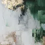 Office design and planning - « Green Avalanche» Series of handmade textured abstract paintings - MATISS ART STUDIO