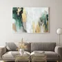 Office design and planning - « Green Avalanche» Series of handmade textured abstract paintings - MATISS ART STUDIO
