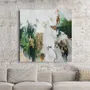 Office design and planning - « Green Avalanche» Series of handmade textured abstract paintings - MATISS ART STUDIO