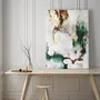 Office design and planning - « Green flux » Series of handmade textured abstract paintings - MATISS ART STUDIO