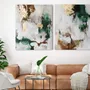 Office design and planning - « Green flux » Series of handmade textured abstract paintings - MATISS ART STUDIO