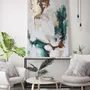 Office design and planning - « Green flux » Series of handmade textured abstract paintings - MATISS ART STUDIO