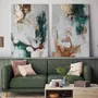 Office design and planning - « Green flux » Series of handmade textured abstract paintings - MATISS ART STUDIO