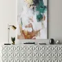 Office design and planning - « Green flux » Series of handmade textured abstract paintings - MATISS ART STUDIO