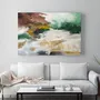 Office design and planning - « Green flow » Series of handmade textured abstract paintings - MATISS ART STUDIO